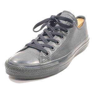 Converse All Black Leather Unisex Low Tops Sneakers